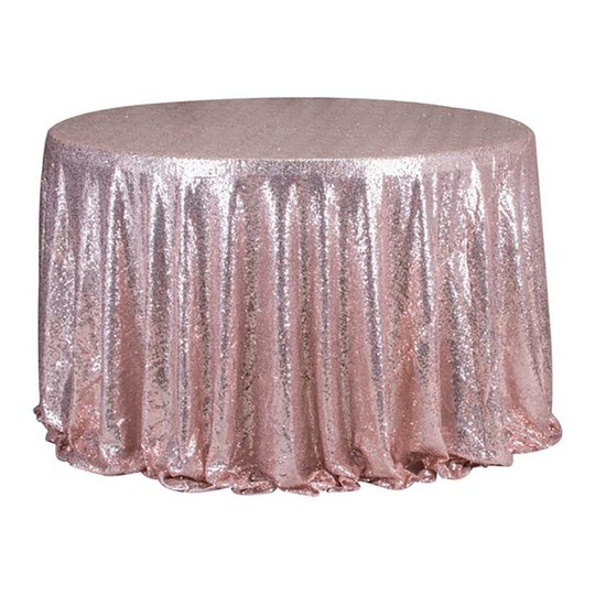 Paljettduk Rund Roséguld - 120 cm