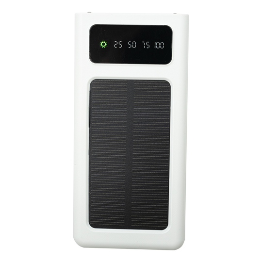 Powerbank med Solcellsladdare - 10.000 mAh Vit