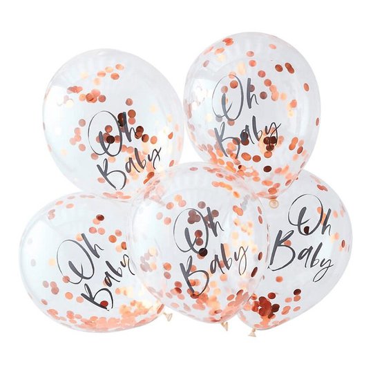 Konfettiballonger Oh Baby - 5-pack