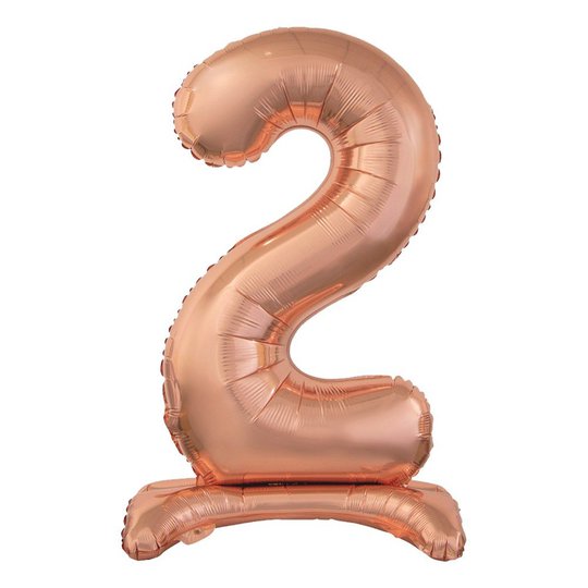 Sifferballong med Ställning Roséguld Metallic - Siffra 2