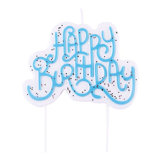 PME Tårtljus Happy Birthday Blå Sparkle
