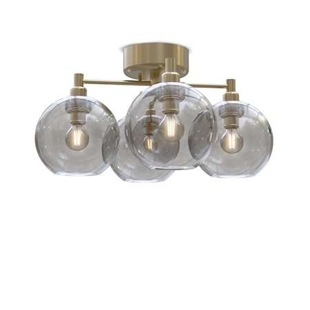 Gloria Plafond 46 cm Mässing/rökfärgat glas