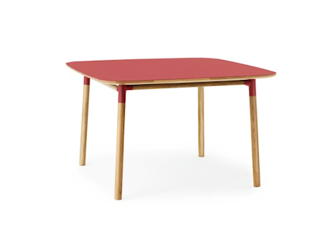 Form Bord Röd/Ek 120x120 cm