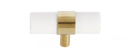 KNOB/HOOK , white bone/brass, small