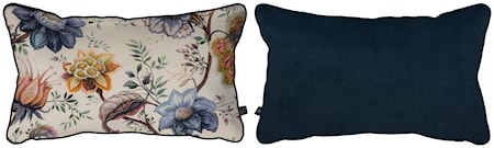 Atelier Kudde 50 x 30 cm Blommig/Mörkblå