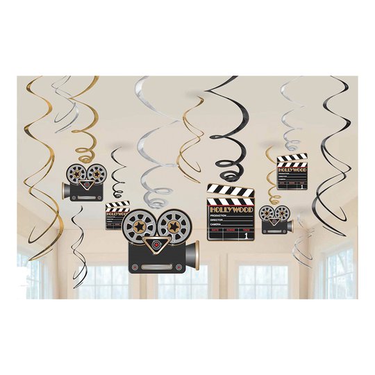 Swirls Hollywood Hängande Dekoration - 12-pack