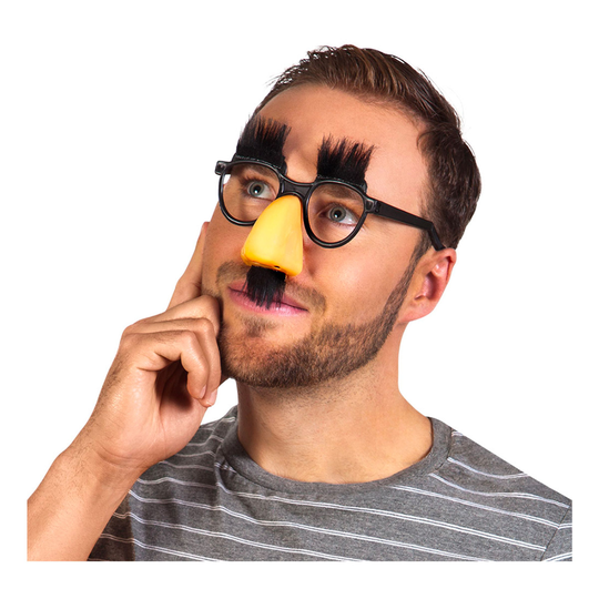 Glasögon med Näsa och Mustasch