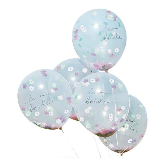 Konfettiballonger Team Bride Boho - 5-pack