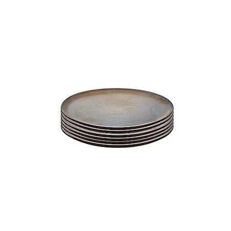 Raw Desserttallrik Metallic Brown 6 st 20 cm