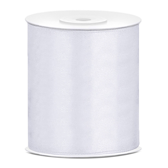 Satinband Vit - 100 mm x 25 m