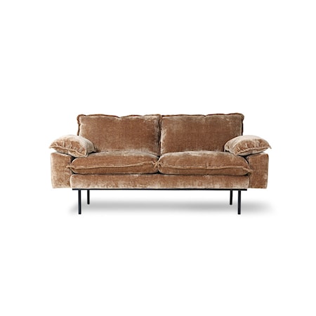 Retro Soffa 2-sits Velvet corduroy Aged Gold