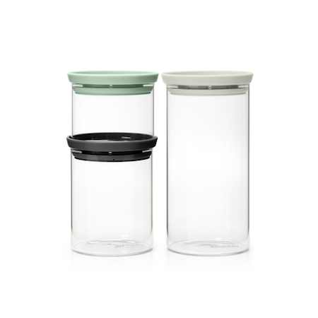 Glasburk stapelbar, set med 3 (0.3, 0.6 och 1.1 Ltr)
