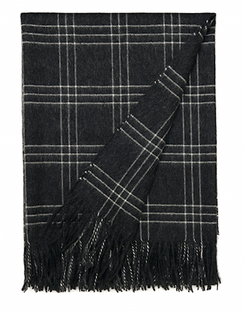 Superior throw pläd – Dark grey/whtie