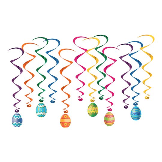 Swirls Påskägg Hängande Dekoration - 12-pack