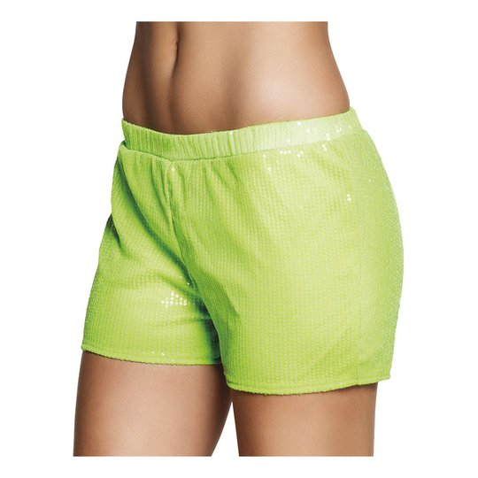 Hotpants Paljett Neongrön - One size