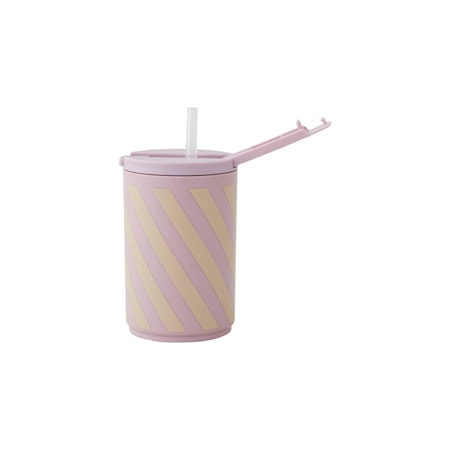 Mugg med sugrör Randig Lila