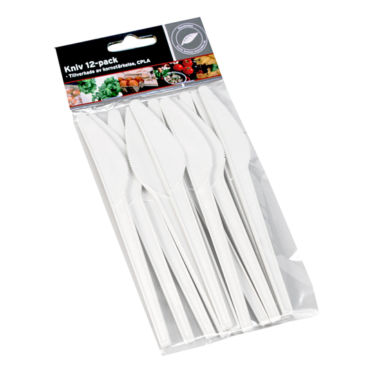 Vita Knivar i Plast - 12-pack
