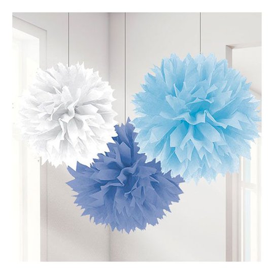 Pom Pom Blåmix Hängande Dekoration