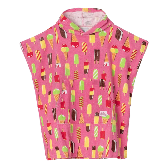 Handduks Poncho för Barn Isglass Rosa - Small/Medium