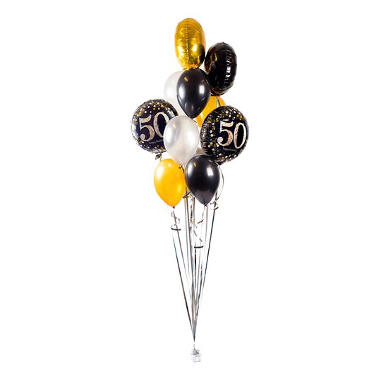 Ballongbukett Happy Birthday Sparkling 50