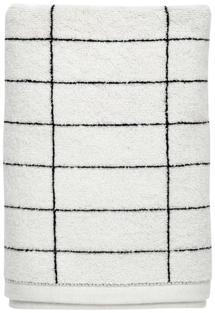 Tile Stone Badhandduk 70x140 cm Svart/Benvit