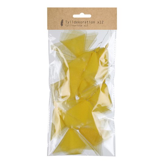 Dekoration i Tyll Gul - 12-pack