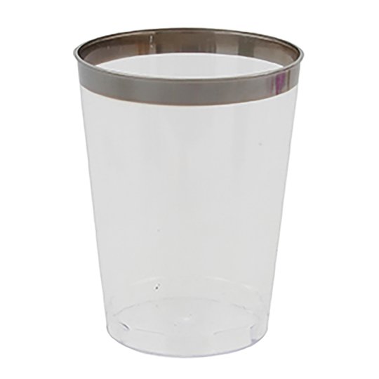 Plastmugg med Silverkant - 8-pack