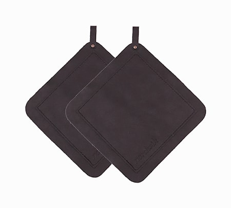 Grytlappar Skinn 2-pack Svart