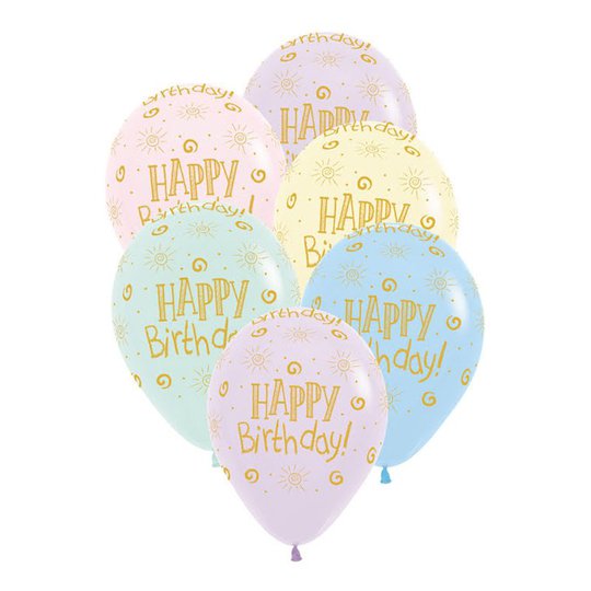 Ballonger Happy Birthday Flerfärgad - 6-pack