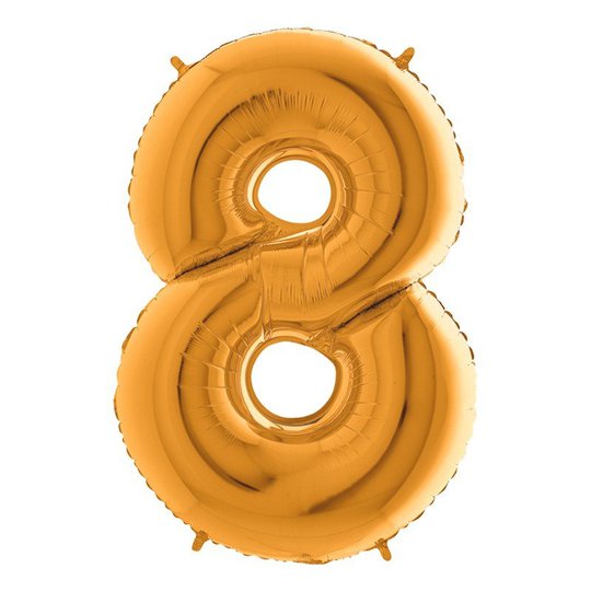 Sifferballong Guld Metallic - Siffra 8