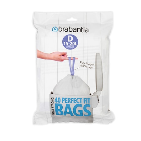 PerfectFit Avfallspåsar D, 15-20 liter [40 st påsar per förpackning]