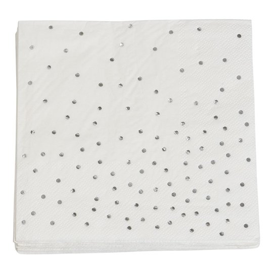 Pappersservetter Silver Prickar - 16-pack