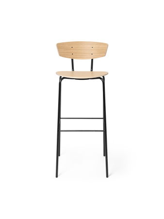 Herman Barstol 76 cm Vitoljad ek/Svart