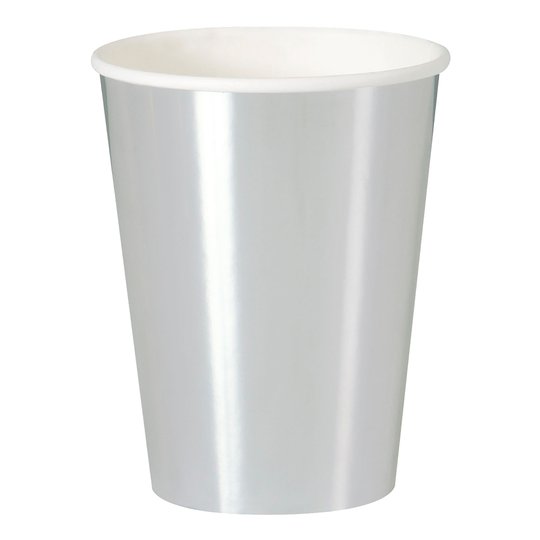 Pappersmuggar Silver Metallic - 8-pack