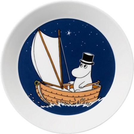 Mumin tallrik 19 cm Muminpappa mörkblå