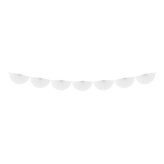 Pappersgirlang Rosetter Vit - 300 cm