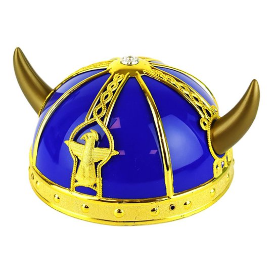 Vikingahjälm Gul/Blå Barn - One size