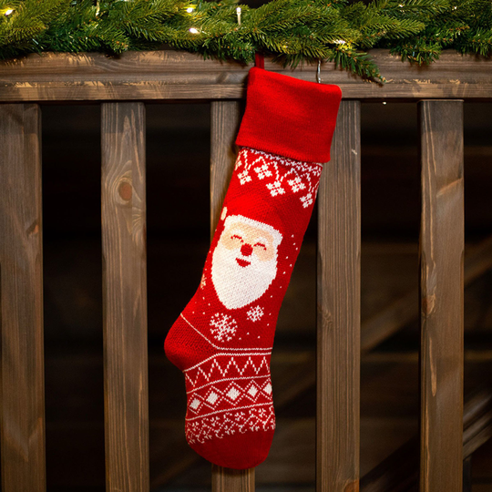 Julstrumpa Stickad Tomte