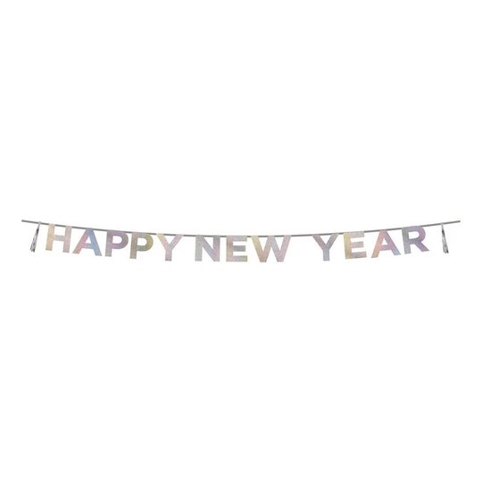 Girlang Happy New Year Regnbågsskimrande - 1-pack