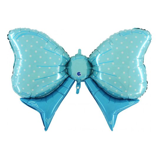 Folieballong Ljusblå Rosett Shape - 109 cm