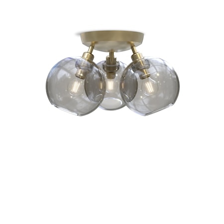 Gloria Plafond 33 cm Mässing/rökfärgat glas