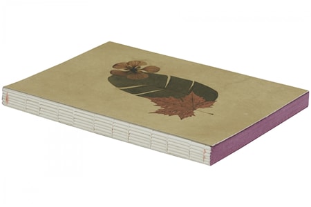 Flora Notebook Beige/Lila Large