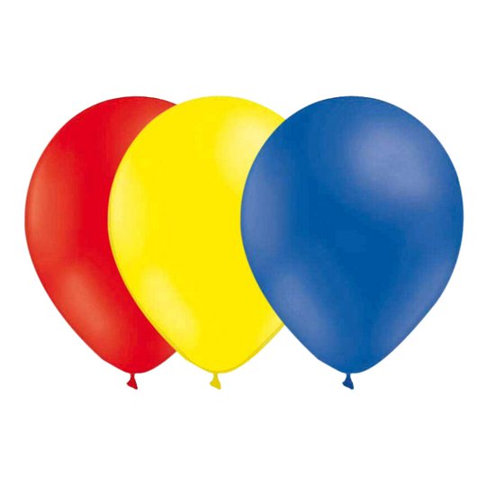 Ballongkombo Röd/Ljusgul/Blå - 15-pack