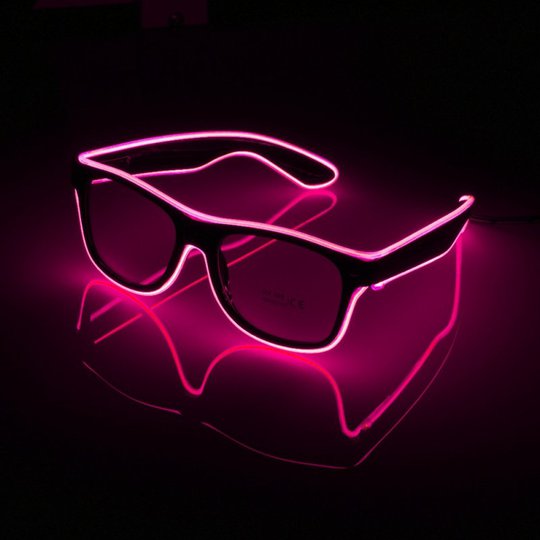 El Wire LED Glasögon - Rosa