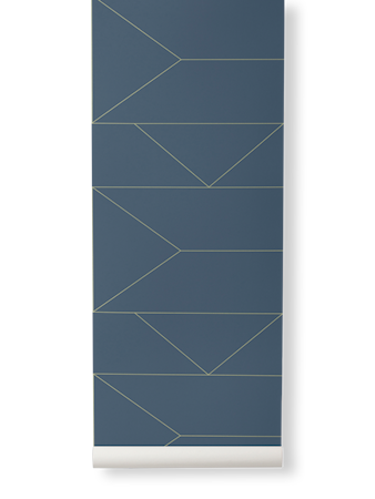 Lines Tapet Dark Blue