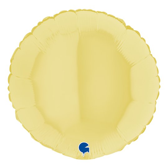 Folieballong Rund Pastellgul Matt - 45 cm