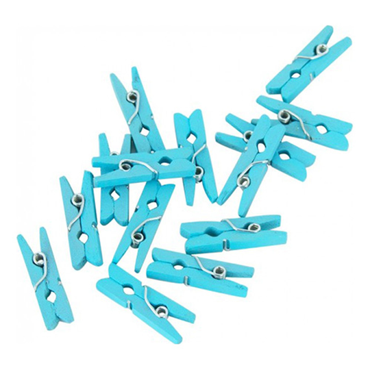Klädnypor Mini Ljusblå - 24-pack