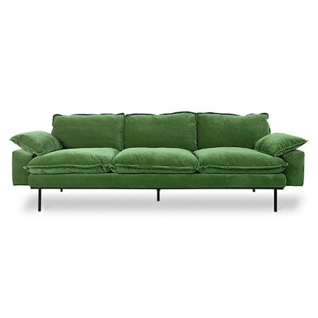 Retro soffa 4-sitsig Grön