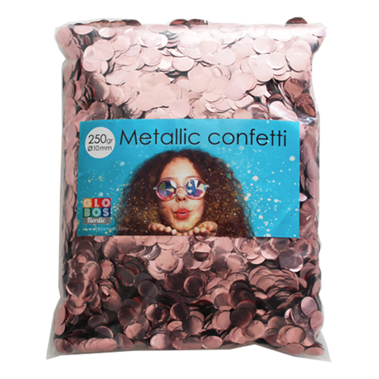 Konfetti Roséguld Metallic Runda - 250 gram