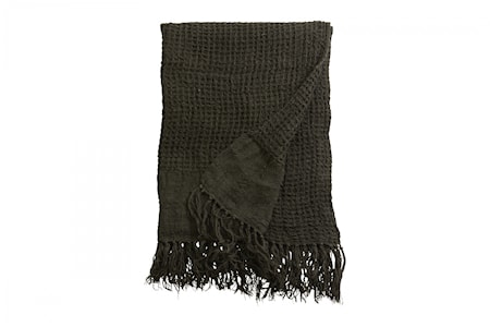 Argo Handduk M Fransar Linne Charcoal